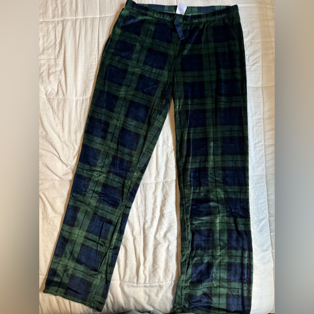 Plaid Green and Blue Men's Pants
